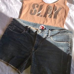 New York Marlin Vintage 5 Star Cut Off Shorts